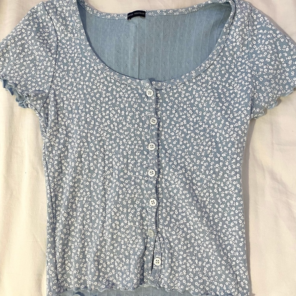 brandy melville floral zelly top